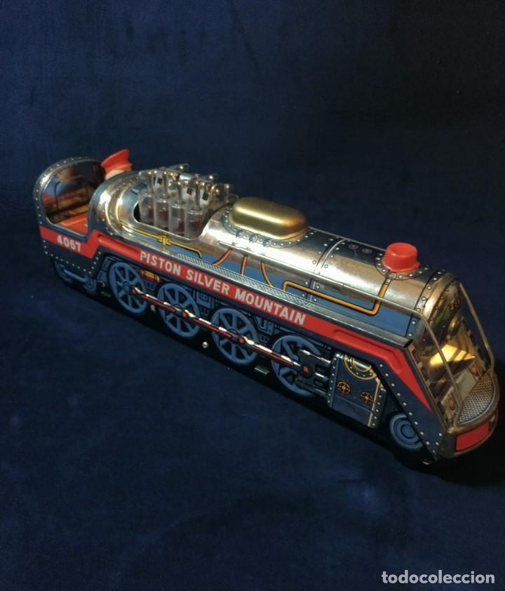 Juguetes antiguos de hojalata: Tren de Holata Expresso Piston Silver Mountain - Foto 10