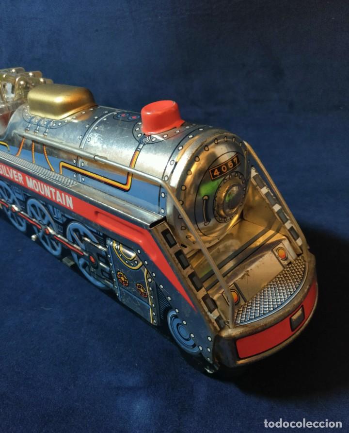 Juguetes antiguos de hojalata: Tren de Holata Expresso Piston Silver Mountain - Foto 13