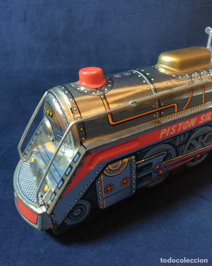 Juguetes antiguos de hojalata: Tren de Holata Expresso Piston Silver Mountain - Foto 14