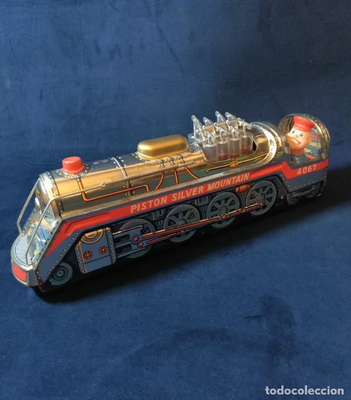 Juguetes antiguos de hojalata: Tren de Holata Expresso Piston Silver Mountain - Foto 17