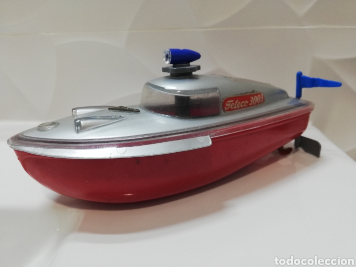 Juguetes antiguos de hojalata: Schuco teleco barco - Foto 2