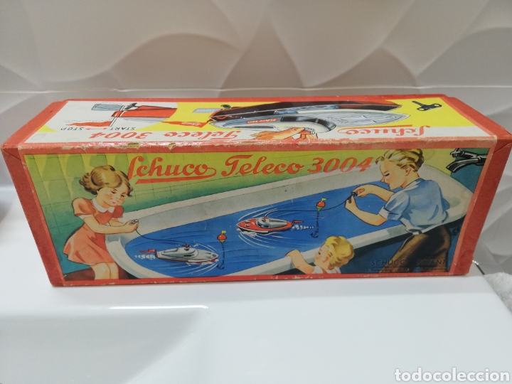 Juguetes antiguos de hojalata: Schuco teleco barco - Foto 7
