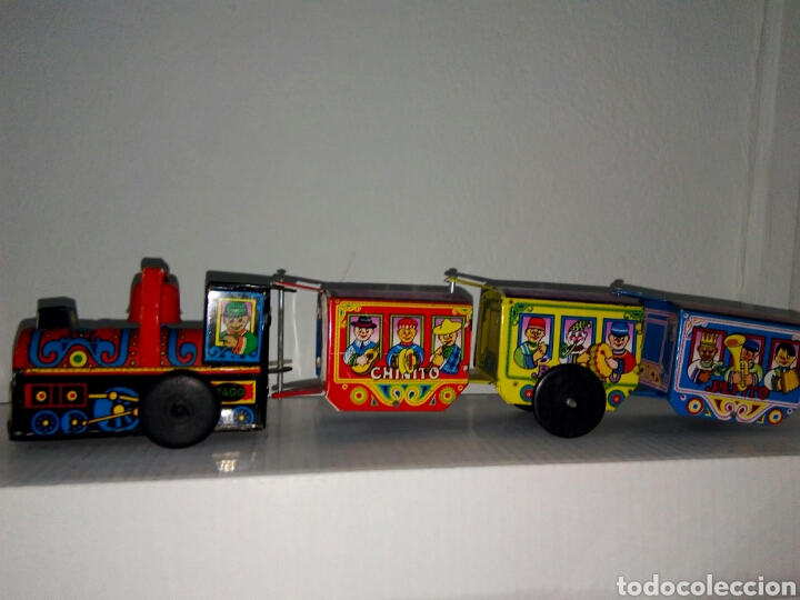 Juguetes antiguos de hojalata: Tren hojalata a cuerda o risorte ege - Foto 3