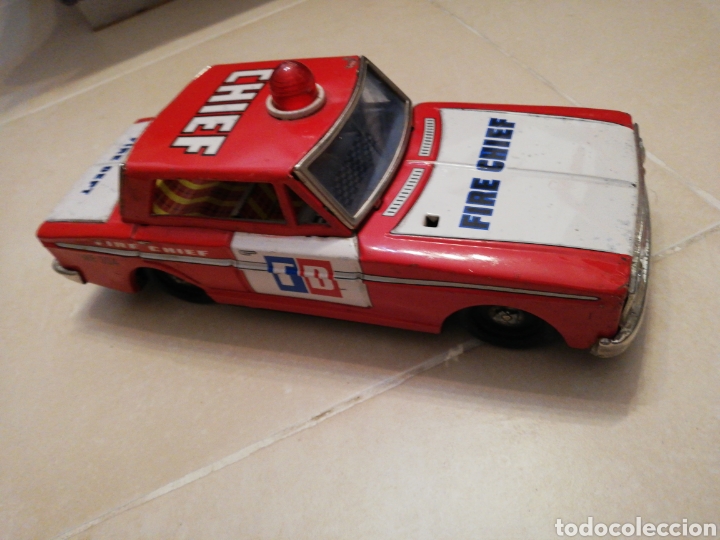 Juguetes antiguos de hojalata: Coche, de lata fire chief - Foto 4