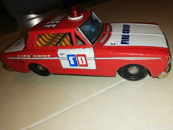 Juguetes antiguos de hojalata: Coche, de lata fire chief - Foto 6