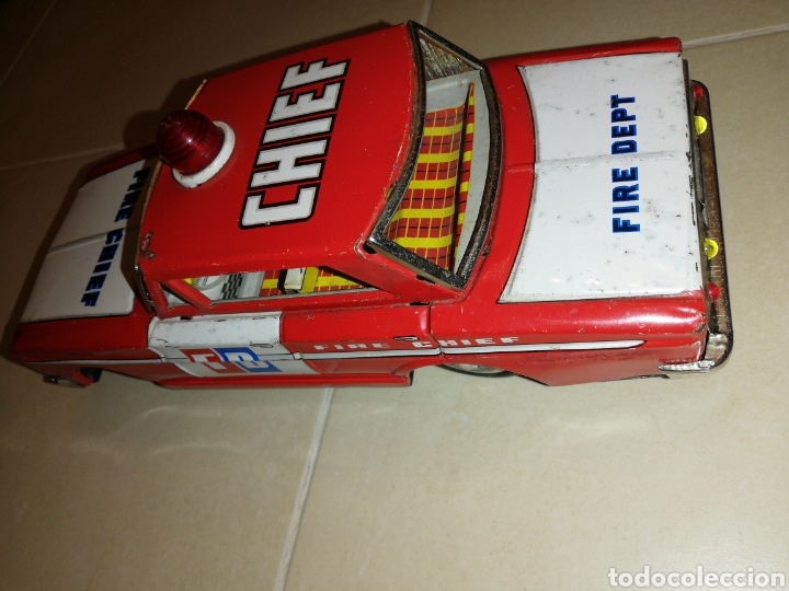 Juguetes antiguos de hojalata: Coche, de lata fire chief - Foto 8