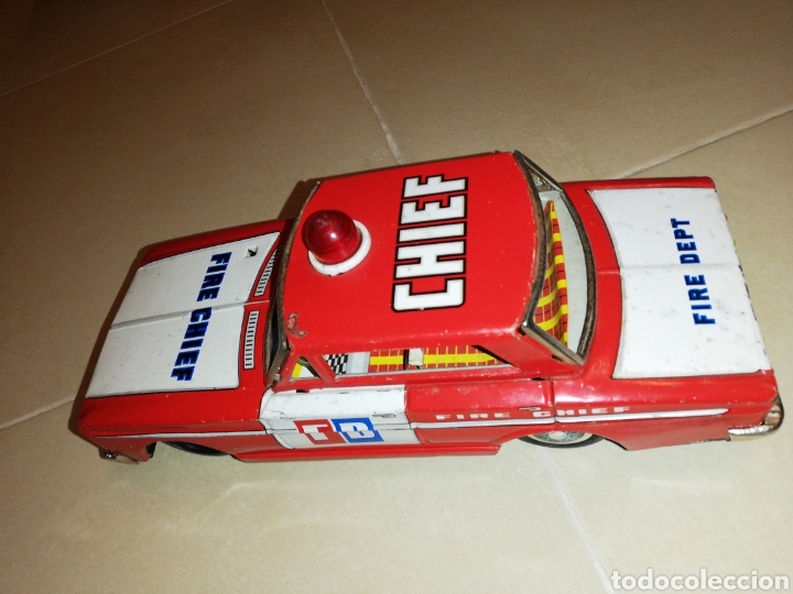 Juguetes antiguos de hojalata: Coche, de lata fire chief - Foto 10
