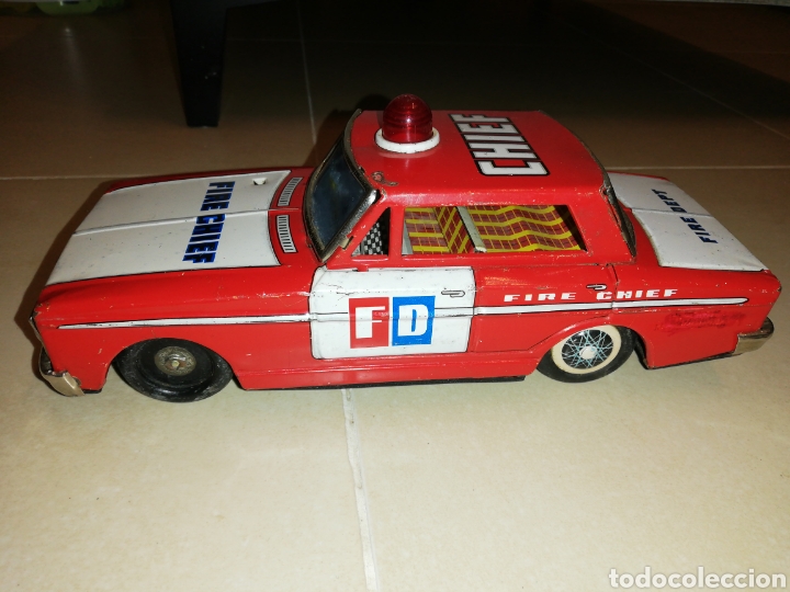 Juguetes antiguos de hojalata: Coche, de lata fire chief - Foto 1