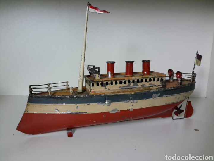 Juguetes antiguos de hojalata: BARCO.HOJADELATA 28CM - Foto 2