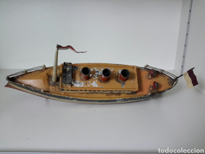 Juguetes antiguos de hojalata: BARCO.HOJADELATA 28CM - Foto 3