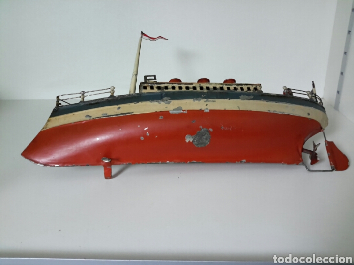 Juguetes antiguos de hojalata: BARCO.HOJADELATA 28CM - Foto 4