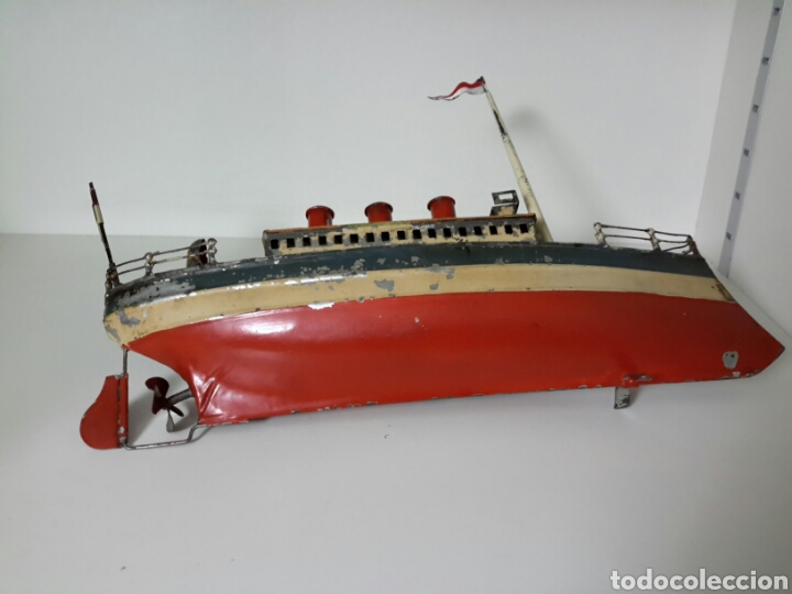 Juguetes antiguos de hojalata: BARCO.HOJADELATA 28CM - Foto 5