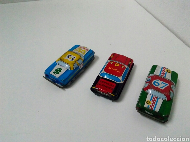 Juguetes antiguos de hojalata: 3 minicoches hojalata - Foto 2