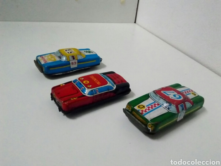 Juguetes antiguos de hojalata: 3 minicoches hojalata - Foto 1