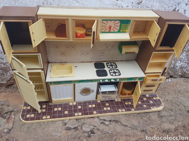 Juguetes antiguos de hojalata: Cocina de hojalata y plastico - Foto 2