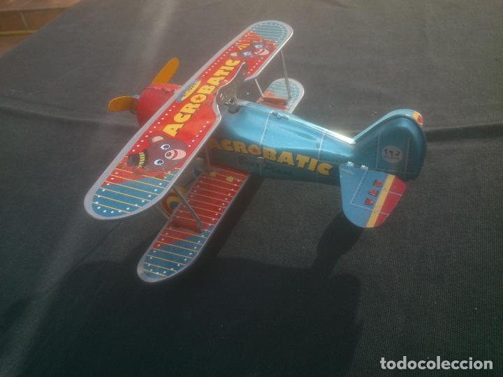Juguetes antiguos de hojalata: HOJALATA CHAPA ACROBATIC BEAR PLANE - Foto 3