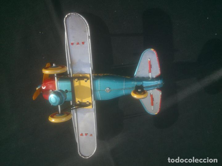 Juguetes antiguos de hojalata: HOJALATA CHAPA ACROBATIC BEAR PLANE - Foto 5