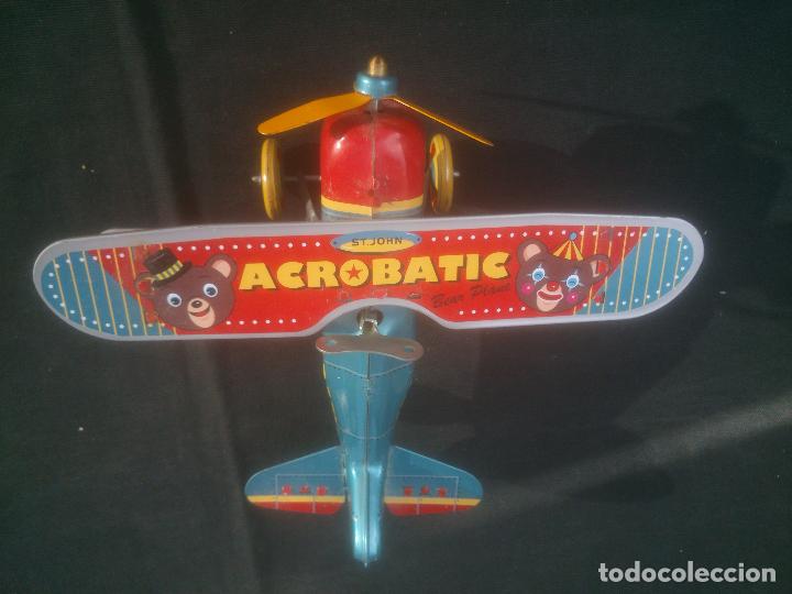 Juguetes antiguos de hojalata: HOJALATA CHAPA ACROBATIC BEAR PLANE - Foto 1