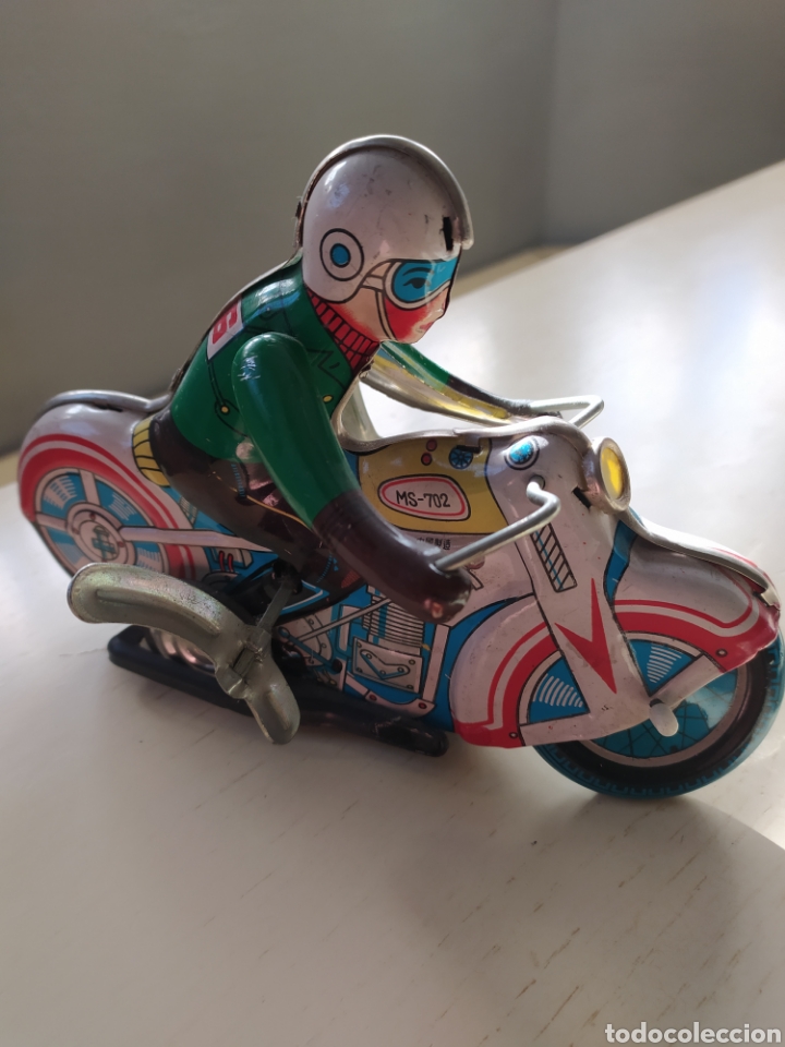 Juguetes antiguos de hojalata: Moto hojalata - Foto 3