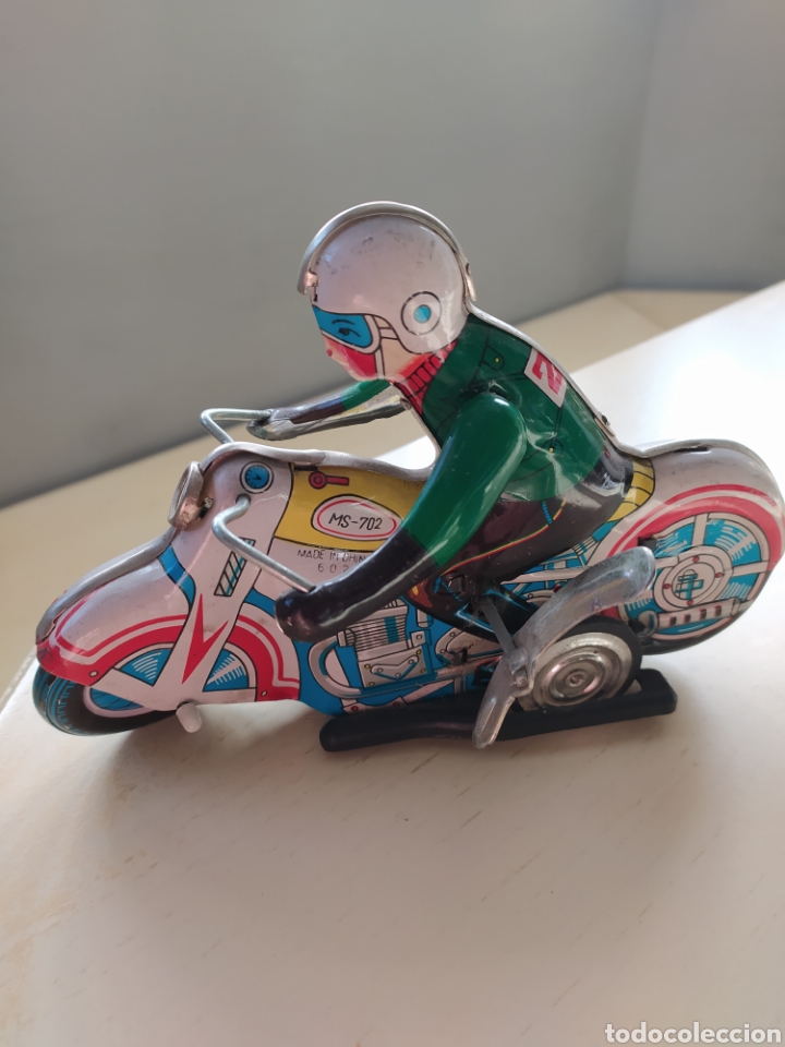Juguetes antiguos de hojalata: Moto hojalata - Foto 1