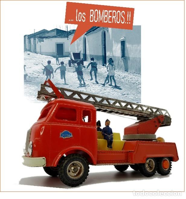 Juguetes antiguos de hojalata: Cami&oacute;n de Bomberos.-GAMA- - Foto 1