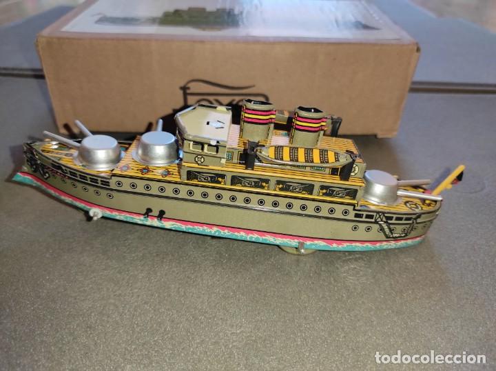 Juguetes antiguos de hojalata: BARCO DE GUERRA PAYA - Foto 1