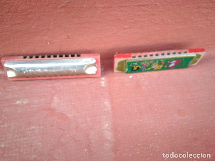 Juguetes antiguos de hojalata: Dos antguas armonicas - Foto 1