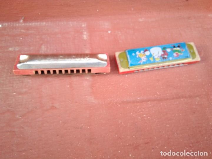 Juguetes antiguos de hojalata: Dos antguas armonicas - Foto 2