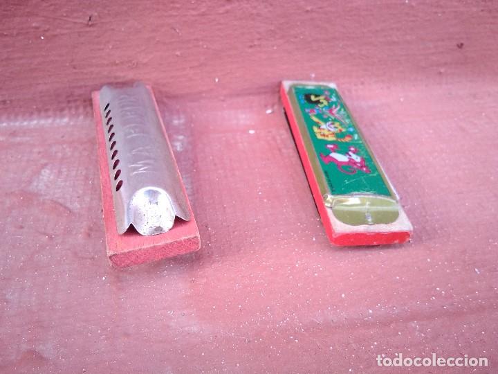 Juguetes antiguos de hojalata: Dos antguas armonicas - Foto 4
