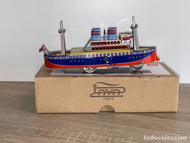 Juguetes antiguos de hojalata: Barco Paya con llave - Foto 1