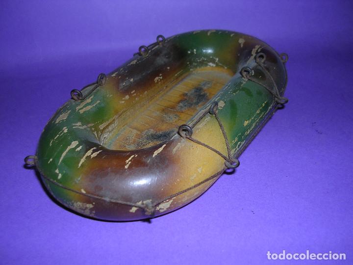 Juguetes antiguos de hojalata: BARCA DE PONTONEROS LINEOL / ELASTOLIN - Foto 4