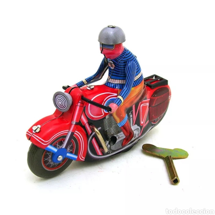 Juguetes antiguos de hojalata: Moto de hojalata - Foto 3