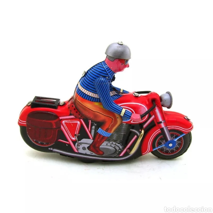 Juguetes antiguos de hojalata: Moto de hojalata - Foto 4