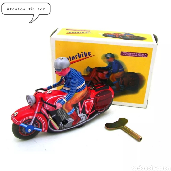 Juguetes antiguos de hojalata: Moto de hojalata - Foto 1