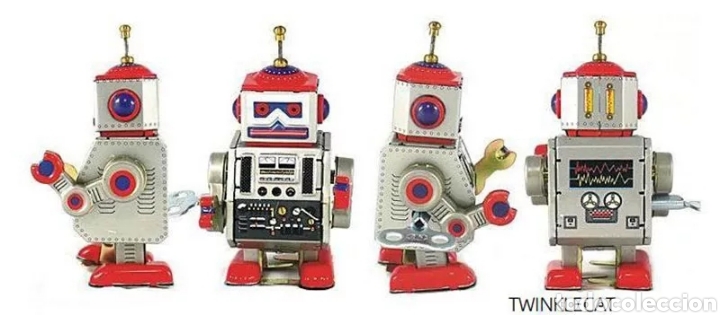 Juguetes antiguos de hojalata: Robot de hojalata - Foto 2