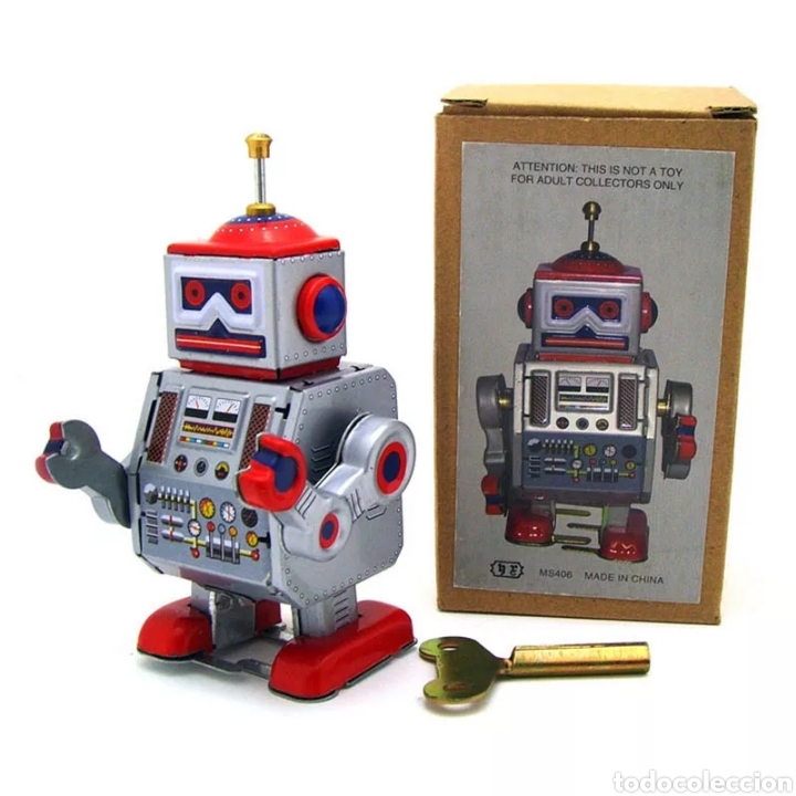 Juguetes antiguos de hojalata: Robot de hojalata - Foto 1