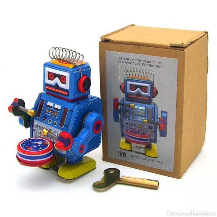 Juguetes antiguos de hojalata: Robot de hojalata - Foto 1