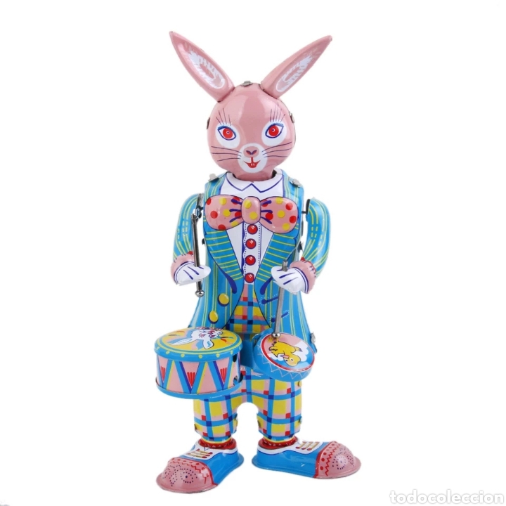 Juguetes antiguos de hojalata: Conejo de hojalata - Foto 1