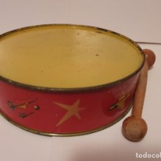 Juguetes antiguos de hojalata: TAMBOR DE HOJALATA LITOGRAFIADA CON ESCENA DE AVIONES