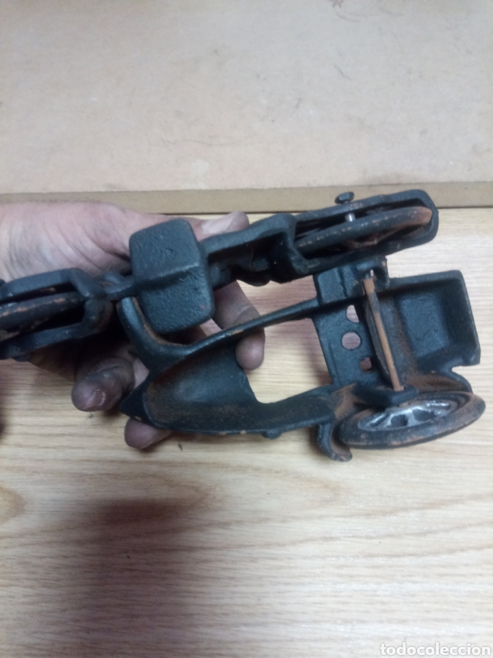 Juguetes antiguos de hojalata: Moto de hierro - Foto 2