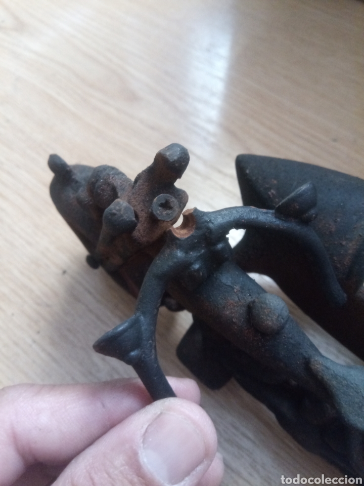 Juguetes antiguos de hojalata: Moto de hierro - Foto 4