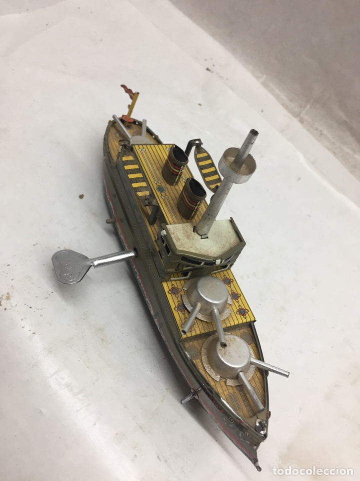 Juguetes antiguos de hojalata: Barco de hojalata - Foto 2
