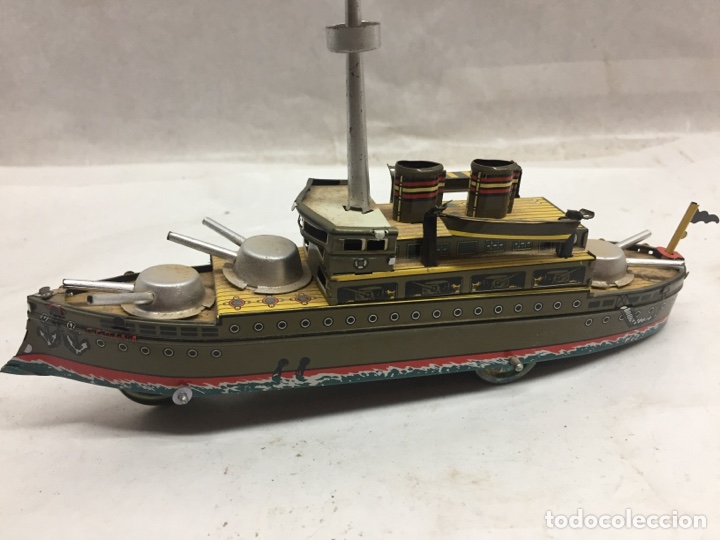 Juguetes antiguos de hojalata: Barco de hojalata - Foto 3