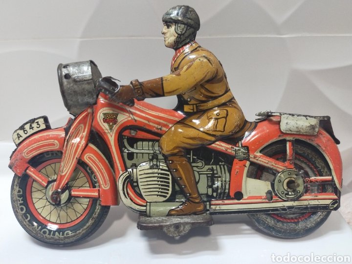 antiguo juguete - moto - motorista - metal y pl - Compra venta en  todocoleccion
