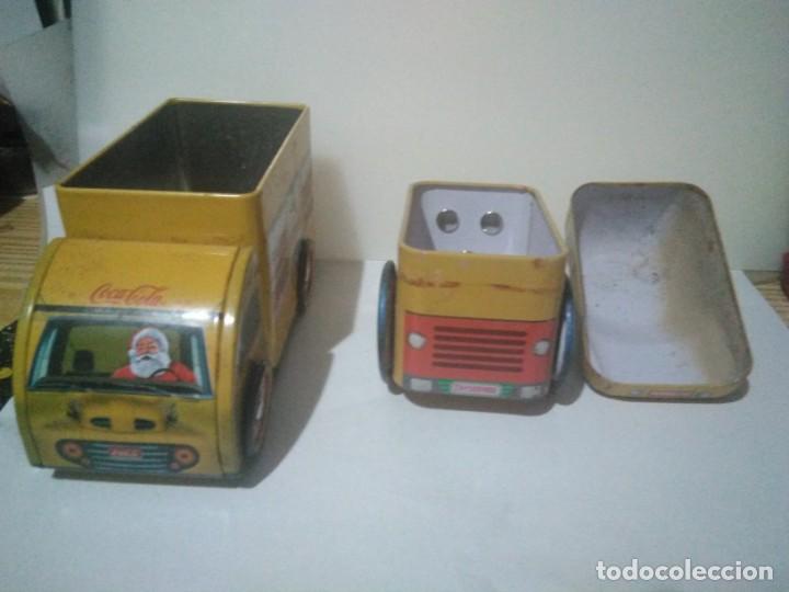Juguetes antiguos de hojalata: Dos coches caja de hojalata - Foto 3