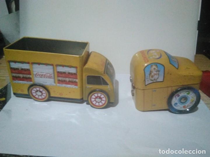 Juguetes antiguos de hojalata: Dos coches caja de hojalata - Foto 4