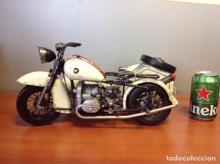 Juguetes antiguos de hojalata: BMW con sidecar - Foto 1