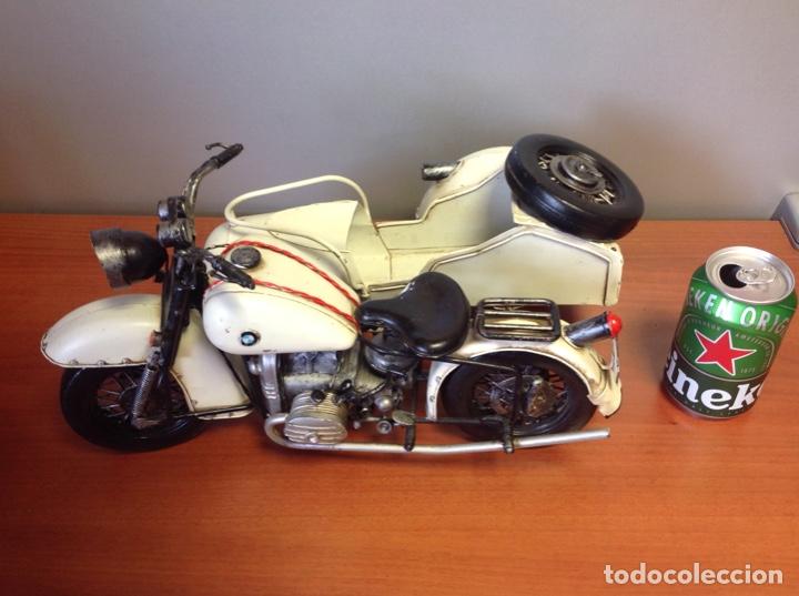 Juguetes antiguos de hojalata: BMW con sidecar - Foto 2