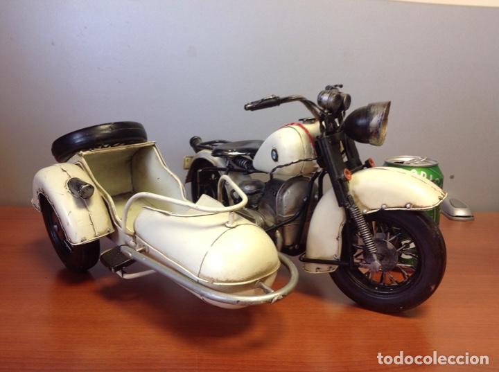 Juguetes antiguos de hojalata: BMW con sidecar - Foto 4
