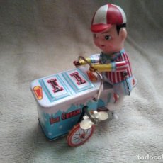 Brinquedos antigos de folha-de-Flandres: CARRITO HELADERO DE HOJALATA A CUERDA. Lote 356590995